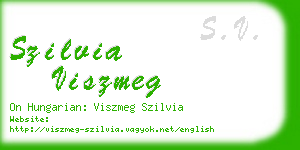 szilvia viszmeg business card